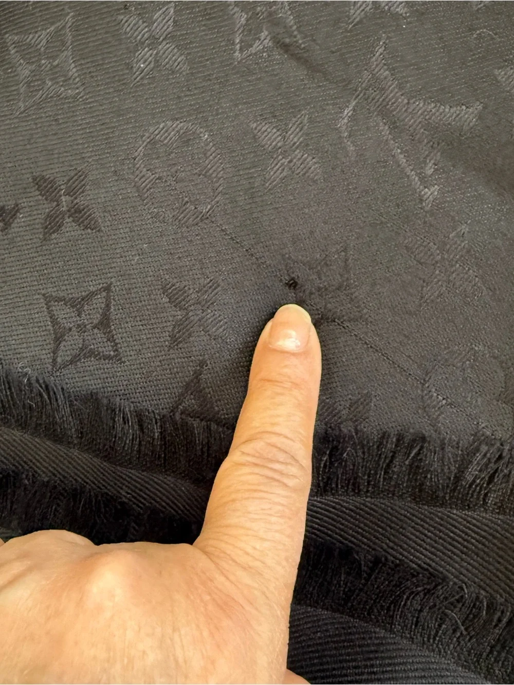 Louis Vuitton Monogram Shawl Scarf Wrap Black